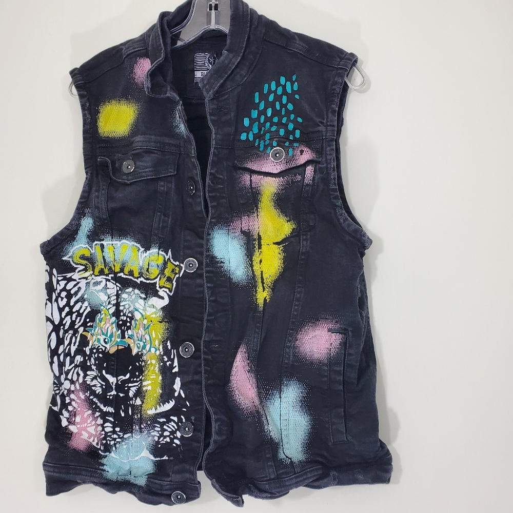 Black Pike Savage Painted Vest, Size Medium
